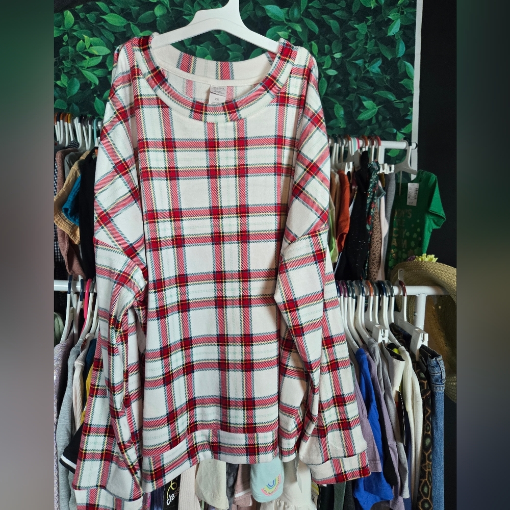 Auden Super Soft Plaid Long Sleeve NWT XXL